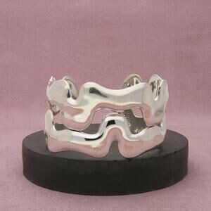 ⚡clearance⚡ taxco mexico sterling silver modernist statement cuff bracelet 6.5in